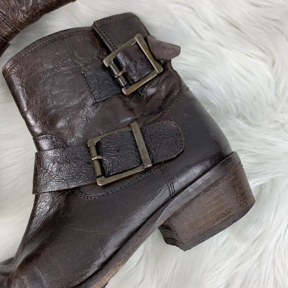 Seychelles Boots Dark Brown Leather Women's Size 6 Buckle Strap Ankles Booties - Picture 6 of 11